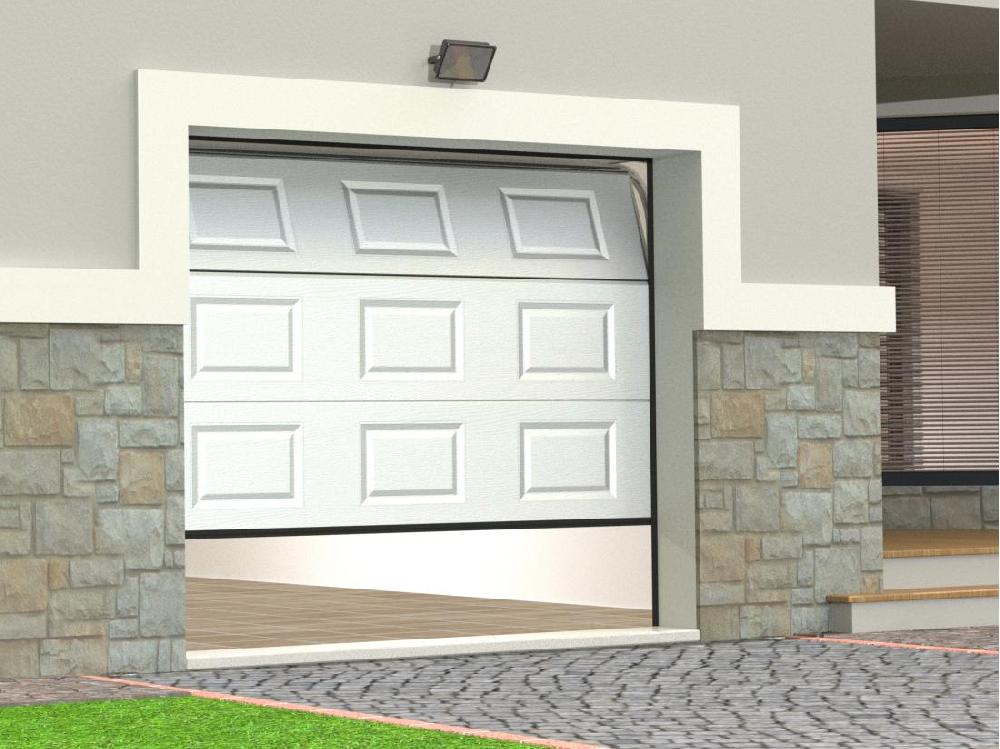 Vente Unique Porte De Garage Sectionnelle à Cassette Blanc Avec Moteur Somfy L254 X H218 Cm - CAOPAS