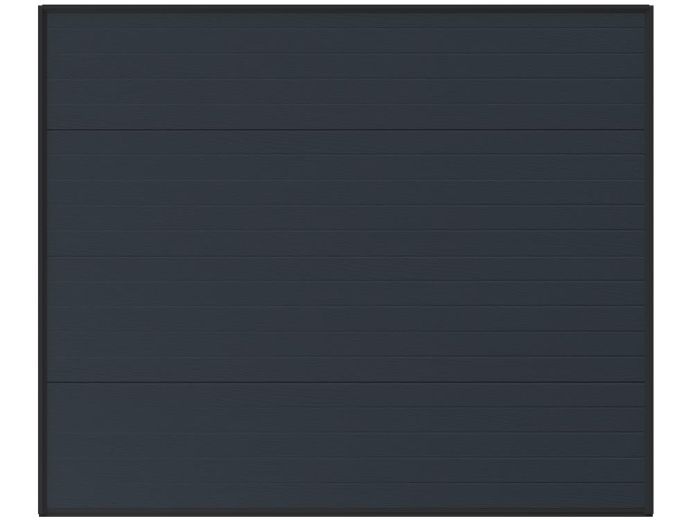 Vente Unique Porte De Garage Sectionnelle Effet Rainuré Anthracite Motorisée L254 X H218 Cm - NORIA