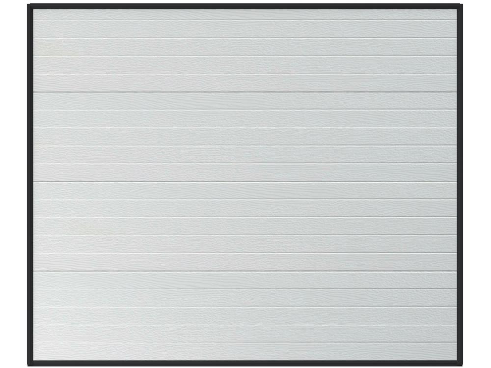 Vente Unique Porte De Garage Sectionnelle Effet Rainuré Blanc Avec Moteur Somfy L254 X H218 Cm - NORIA
