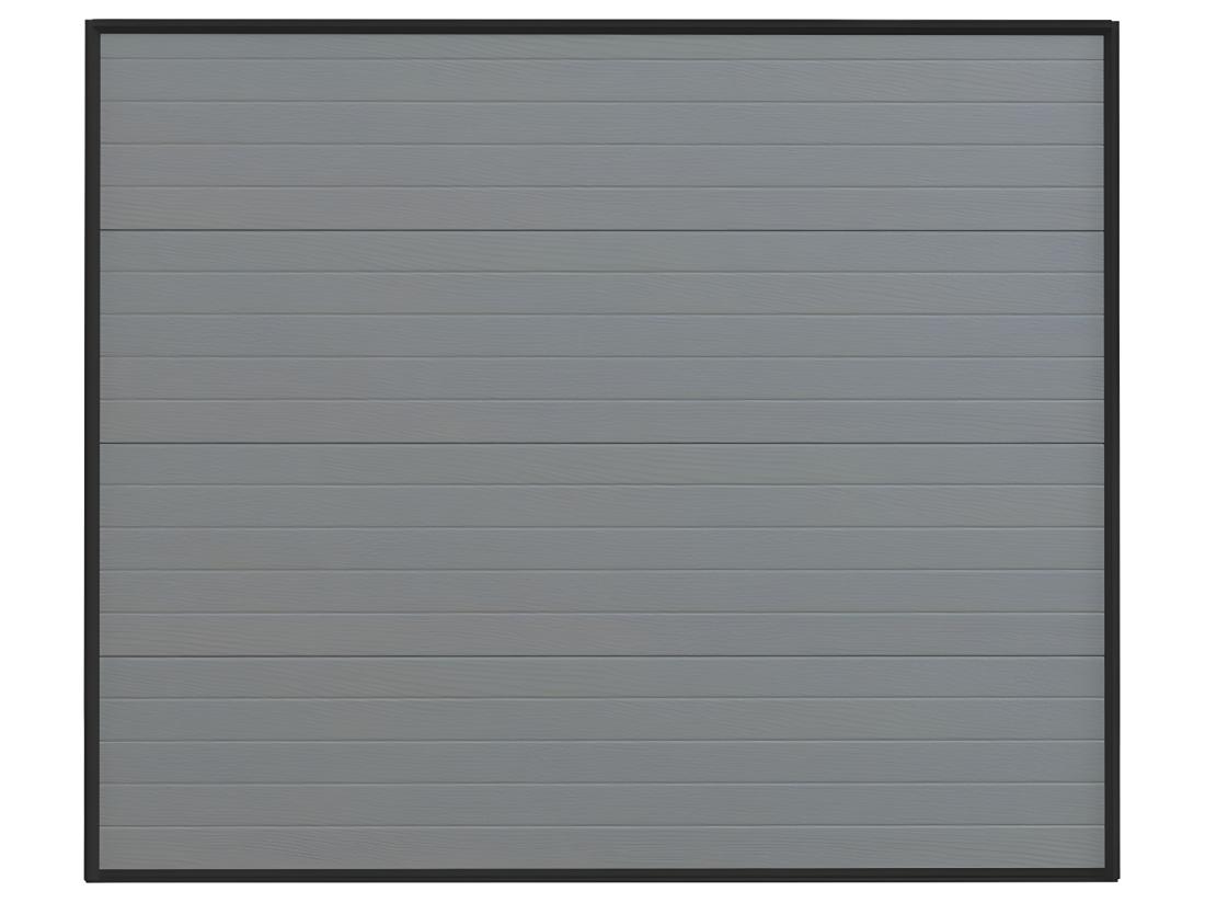 Vente Unique Porte De Garage Sectionnelle Effet Rainuré Gris Motorisée L254 X H218 Cm - NORIA