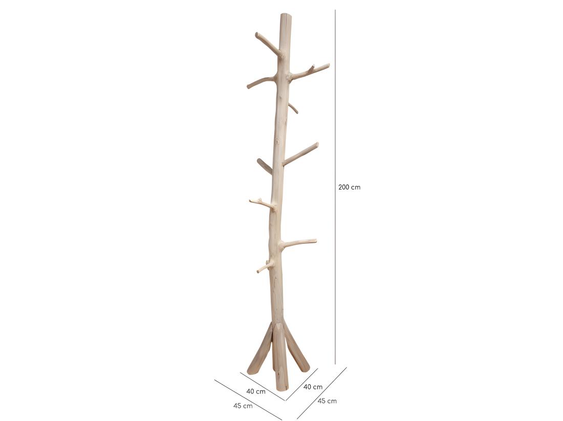 Vente Unique Porte-manteau Branche D'arbre En Bois De Teck Brut 200 Cm - MIRA