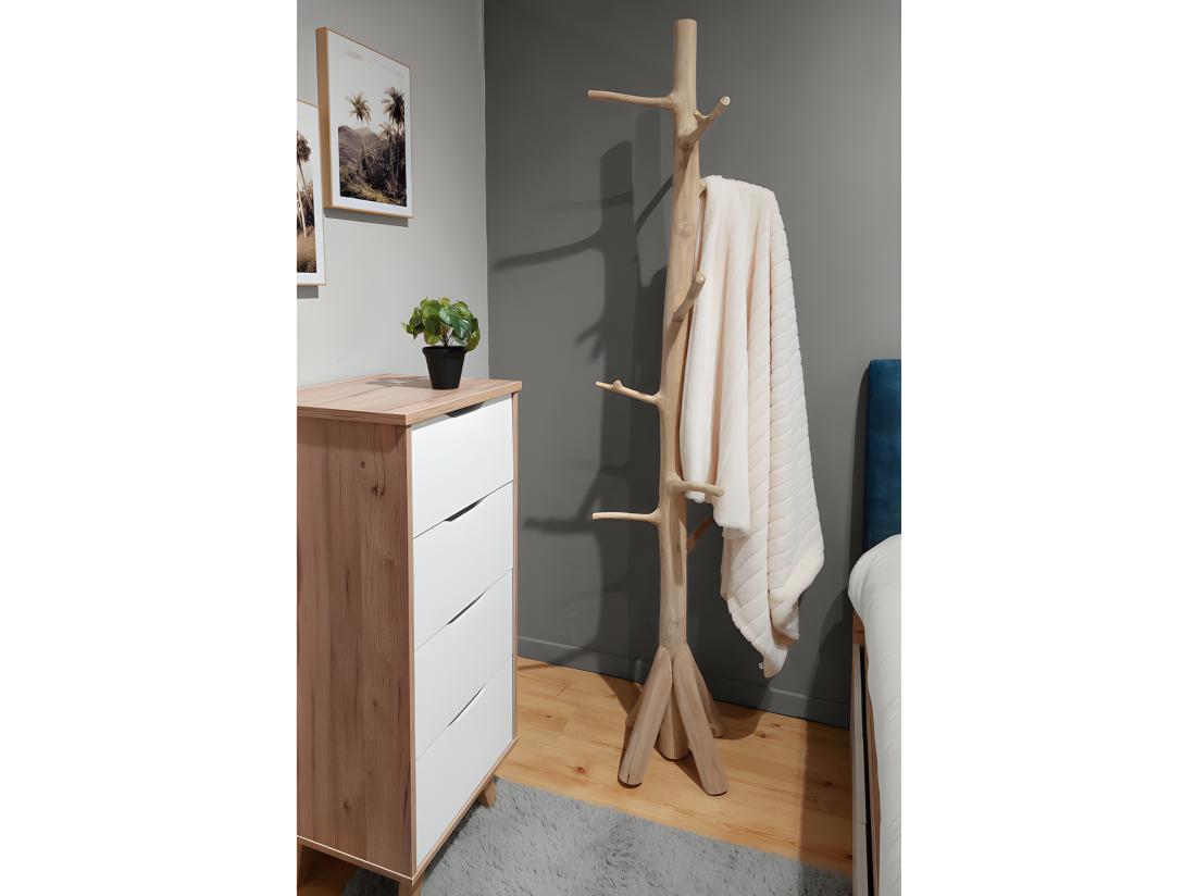vente unique Porte-manteau branche d'arbre en bois de teck brut 200 cm - MIRA