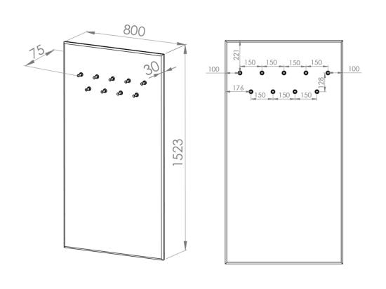 Vente Unique Porte-manteau Mural 9 Patères Nilo Bois