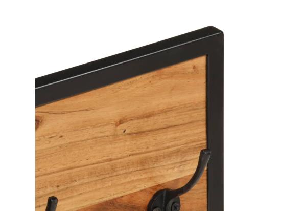 Vente Unique Porte-manteau Mural 90x1x35 Bois Massif D'acacia Et Fer