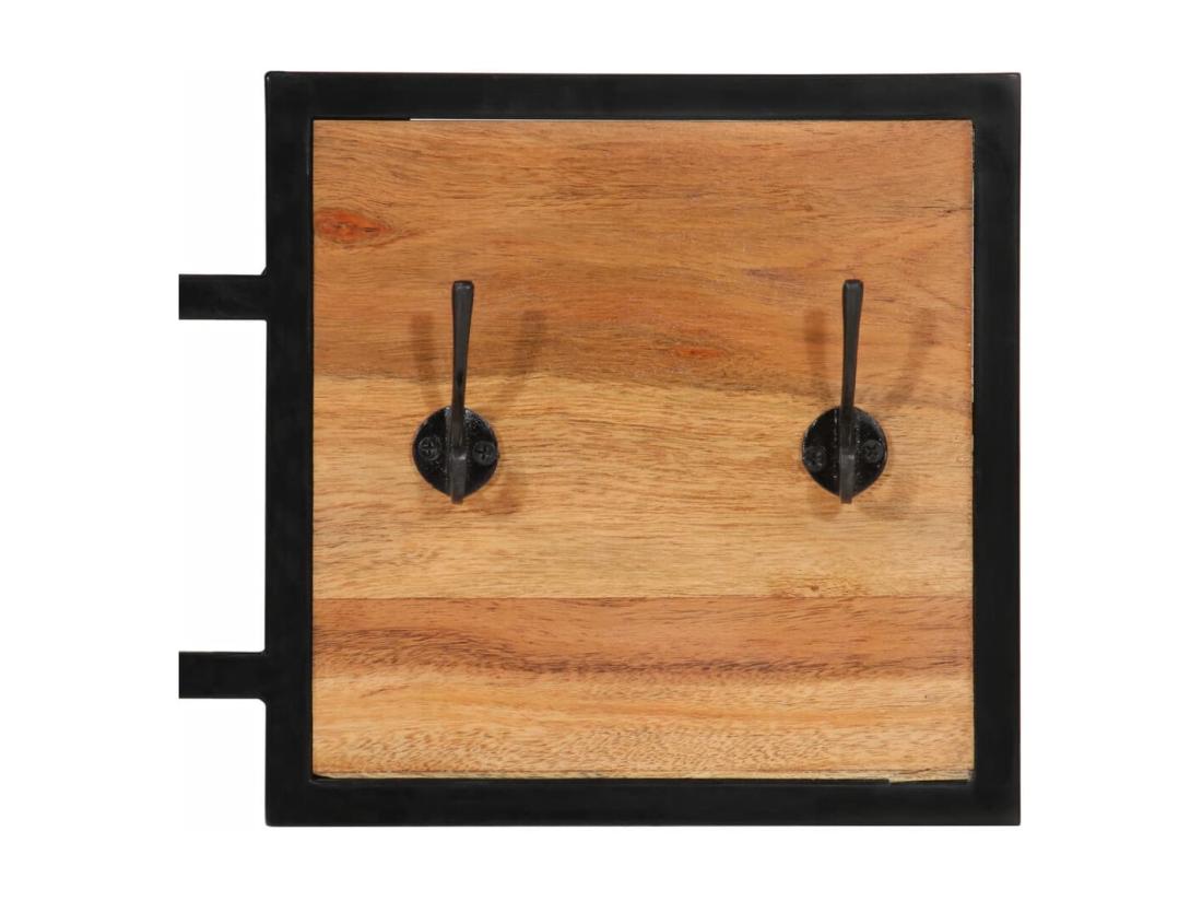 vente unique Porte-manteau mural 90x1x35 bois massif d'acacia et fer