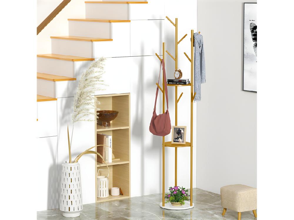 Vente Unique Porte Manteau - Portant à Vêtement Solide En Métal Et Marbre H172.5x32x32cm