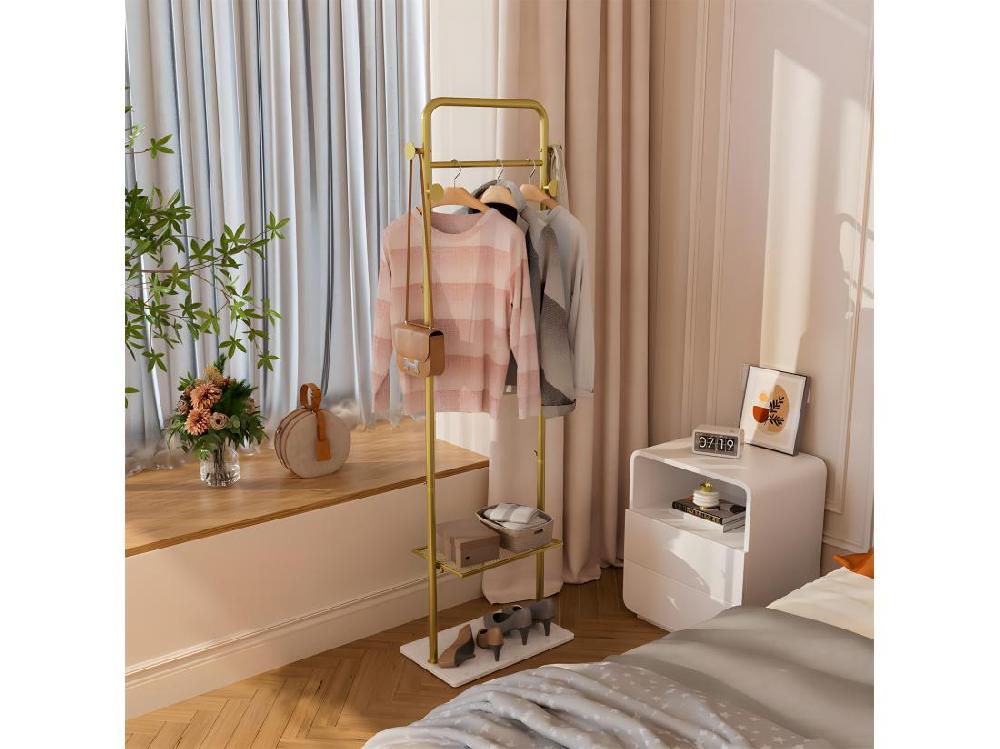 Vente Unique Porte Manteau Pour Chambre Portant Vêtement En Métal Pour Salon Vestiaire 50x30x175cm 50x30x175cm