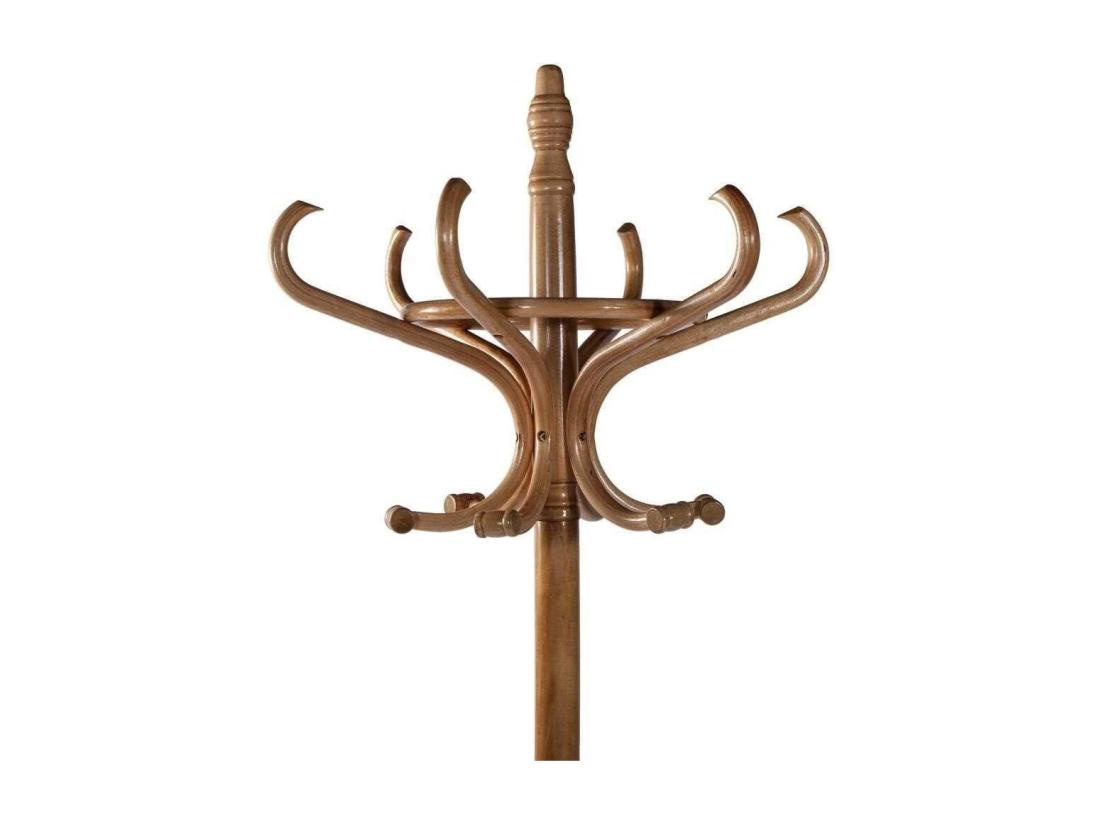 vente unique Porte-manteau sur pied marron en bois 53x39x187h