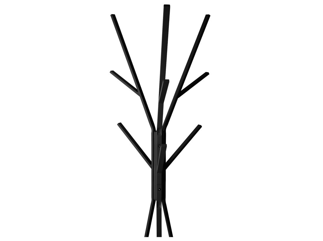 vente unique Porte-manteaux en Métal et Bois Noir 9 Patères H 180 cm
