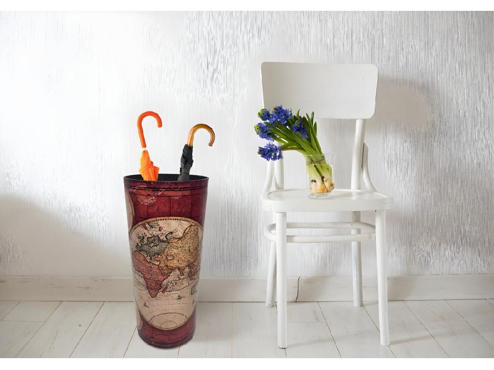 Vente Unique Porte-parapluie Porte-parpluies Mdf Canvas Rouge 54x23x23