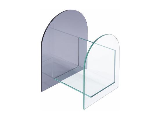 Vente Unique Porte-revue En Verre Trempé - Transparent Et Gris - DUSILLA