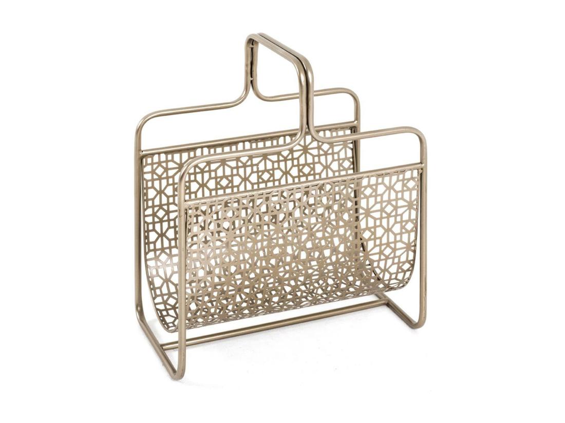 Vente Unique Porte-Revues En Métal "Magazines" 45cm Bronze