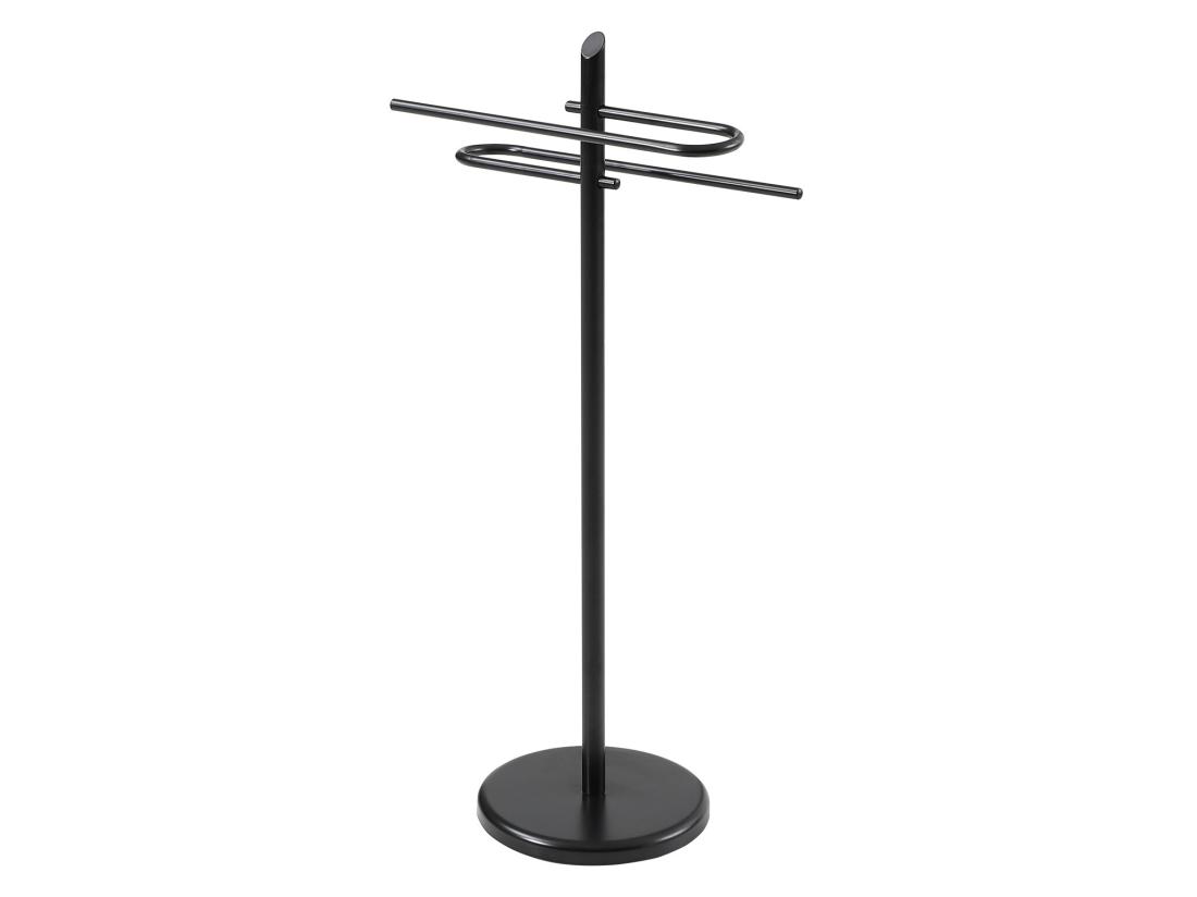 Vente Unique Porte-serviettes En Métal Noir - 2 Portants - BENOSI