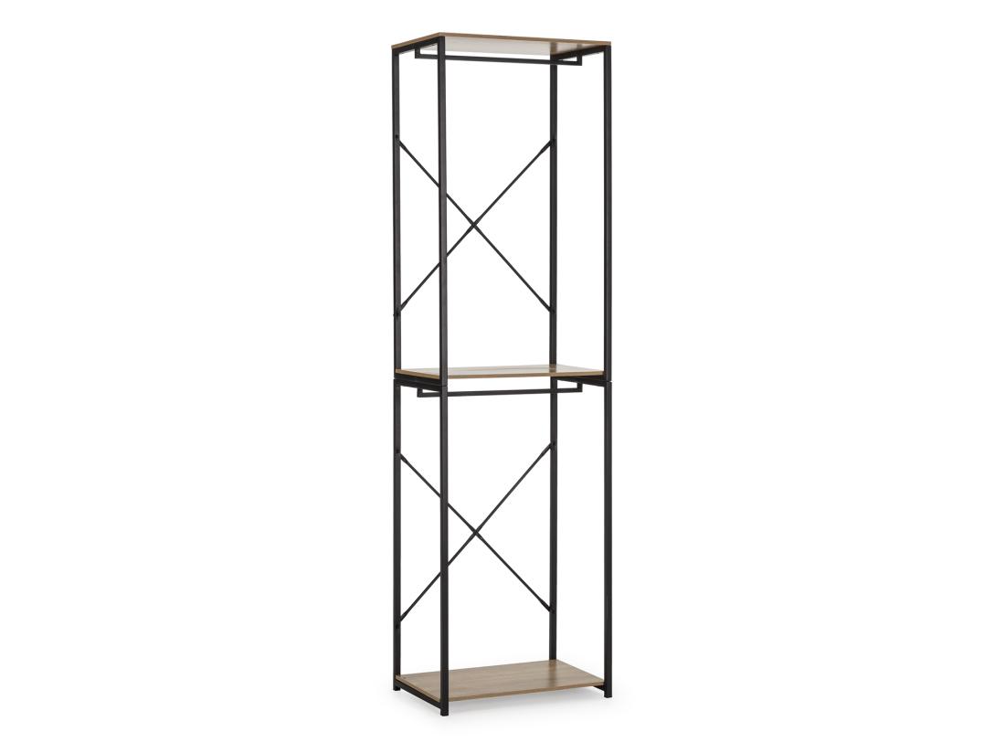 Vente Unique Portemanteau Nerea Avec 2 étagères Et 2 Barres Couleur Chêne/noir