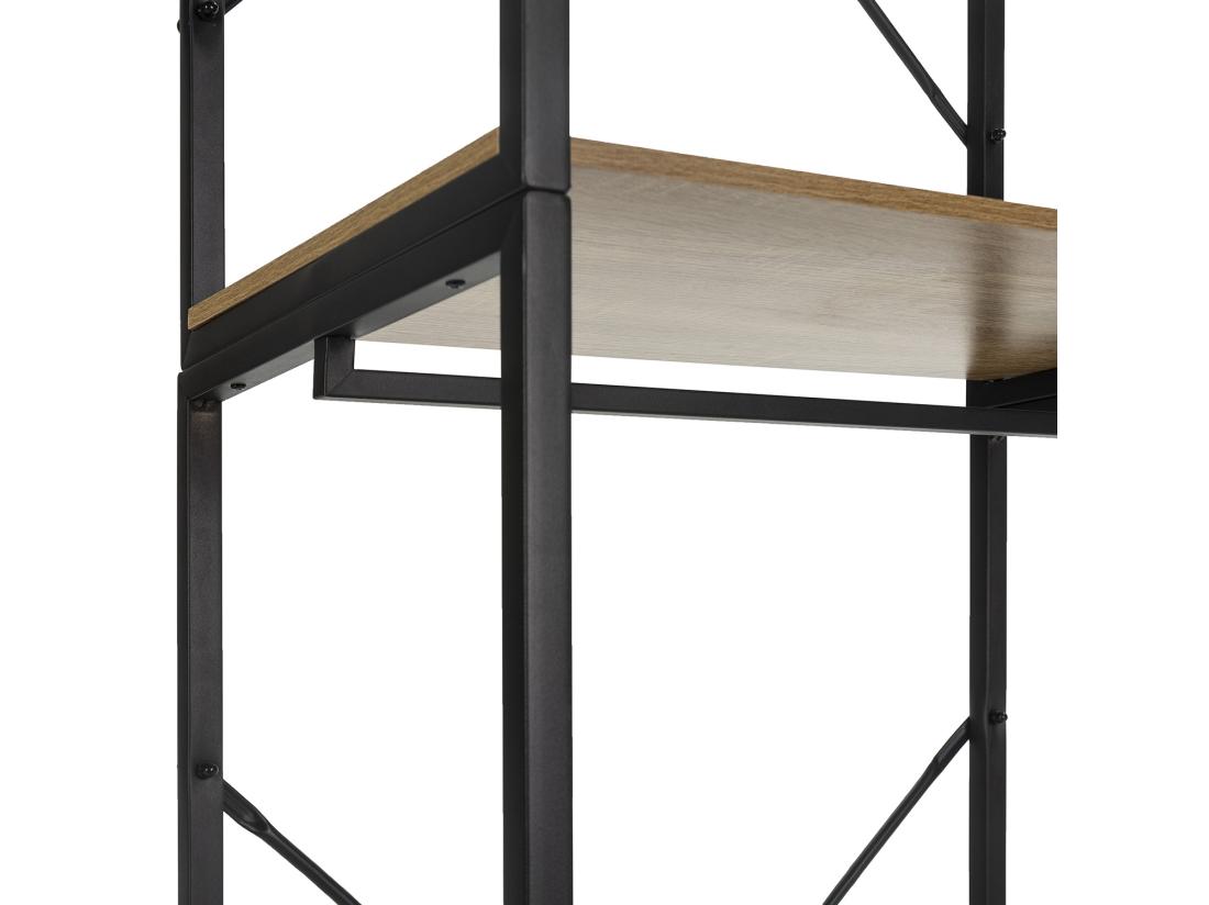 vente unique Portemanteau Nerea avec 2 étagères et 2 barres couleur chêne/noir