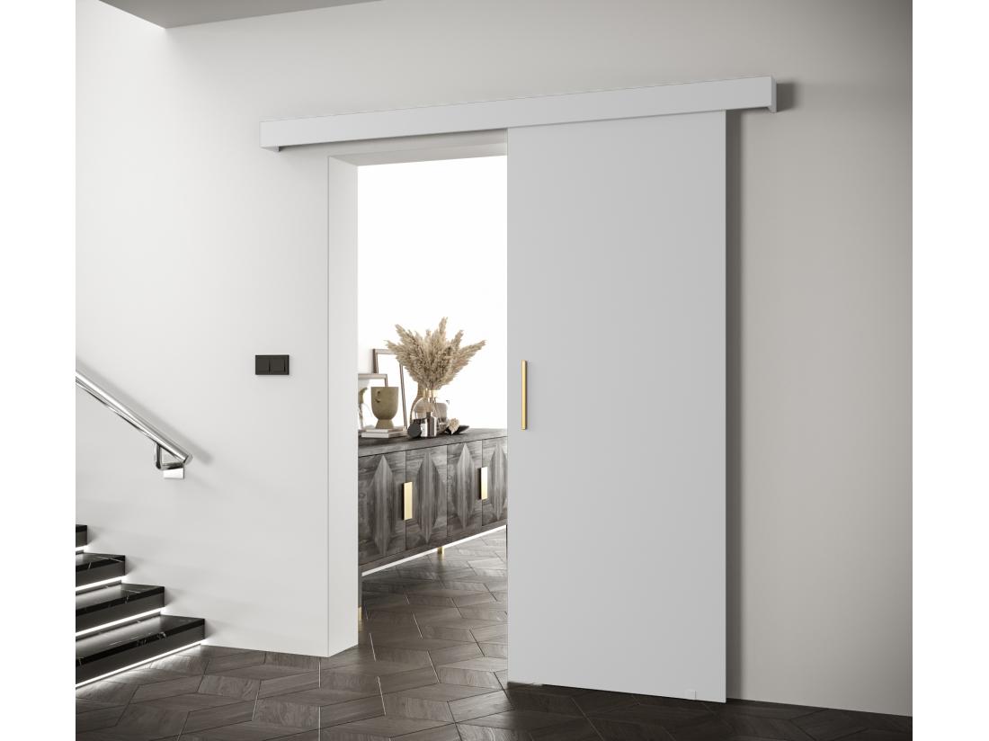 Vente Unique Portes Coulissantes Salwador I 70x204 Cm (Blanc / Blanc / Or)