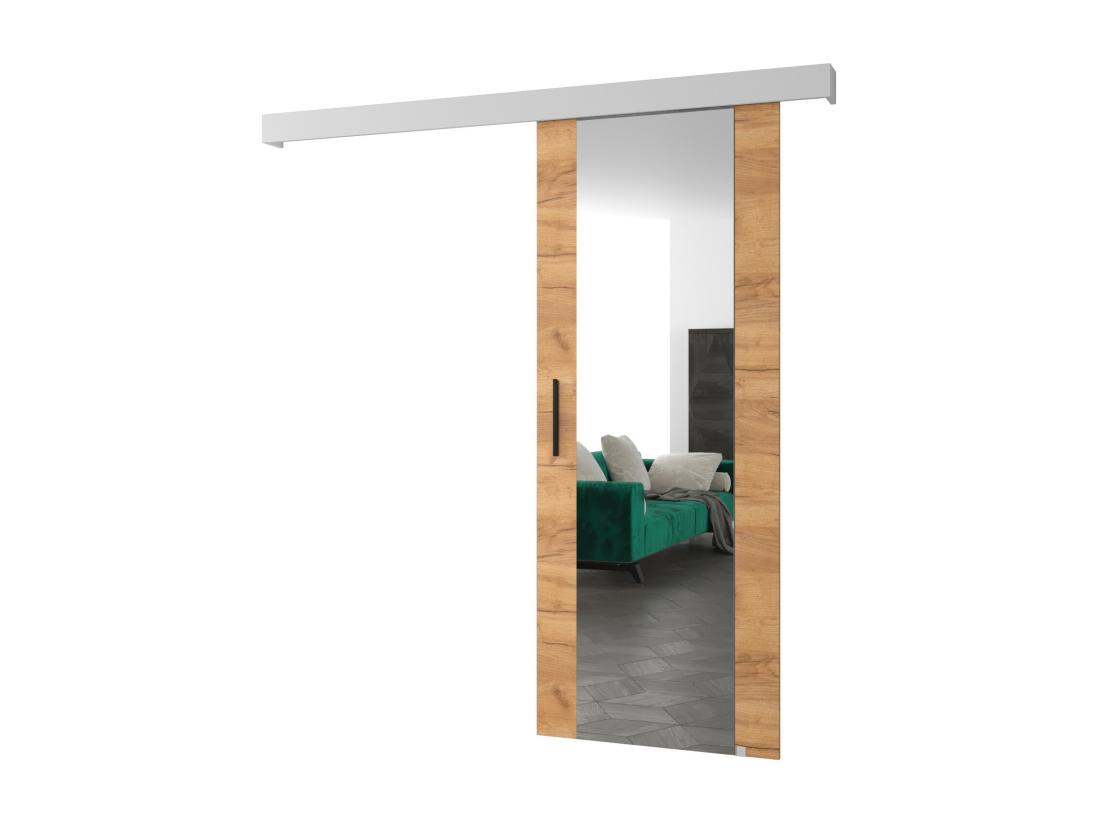 Vente Unique Portes Coulissantes Salwador II 70x204 Cm (Chêne Craft / Blanc / Noir)