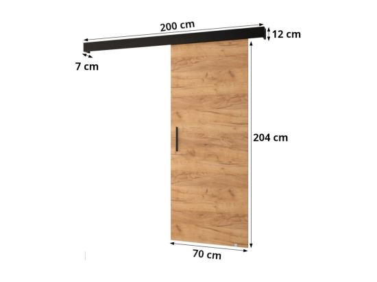 Vente Unique Portes Coulissantes Salwador IV 70x204 Cm (Noir / Noir / Or)
