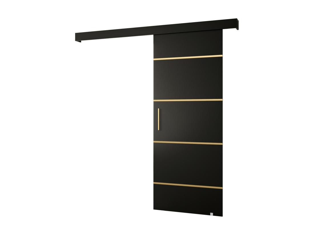 vente unique Portes coulissantes Salwador IV 70x204 cm (Noir / Noir / Or)