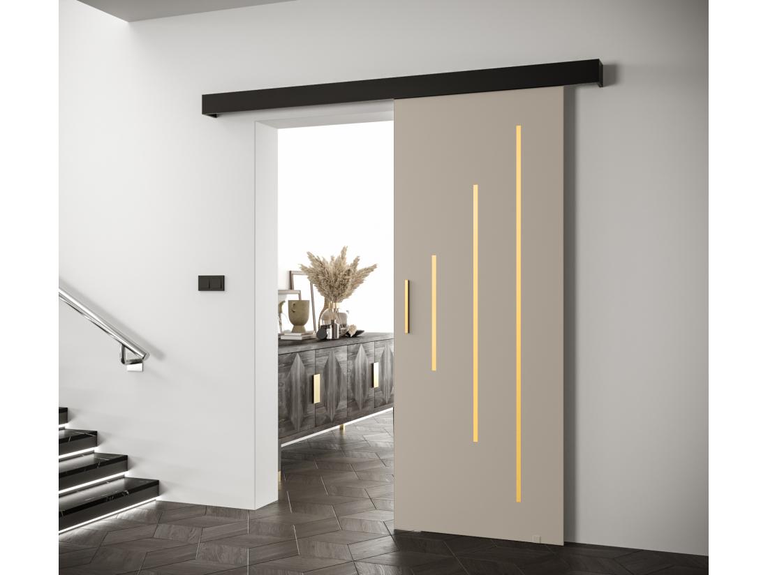 Vente Unique Portes Coulissantes Salwador Y 70x204 Cm (Cachemire / Noir / Or)
