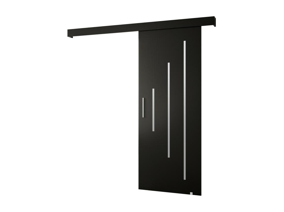vente unique Portes coulissantes Salwador Y 70x204 cm (Noir / Noir / Argent)