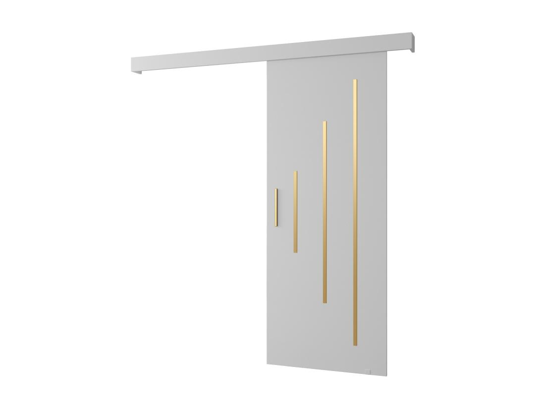 Vente Unique Portes Coulissantes Salwador Y 80x204 Cm (Blanc / Blanc / Or)