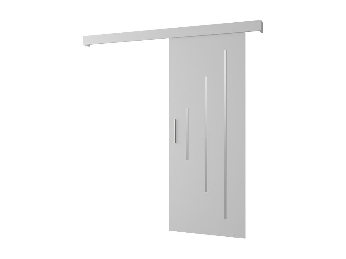 vente unique Portes coulissantes Salwador Y 80x204 cm (Blanc / Blanc / Argent)