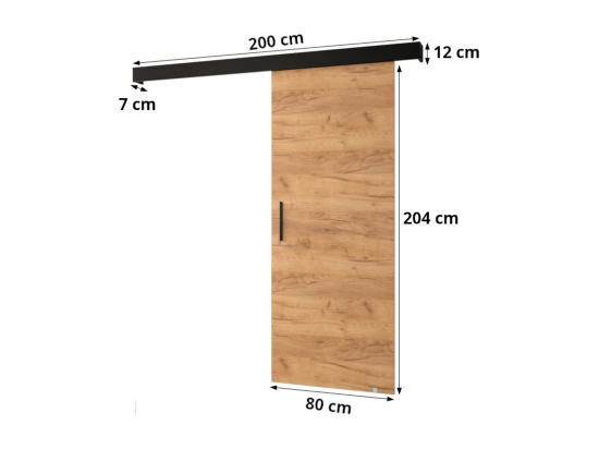 vente unique Portes coulissantes Salwador Y 80x204 cm (Noir / Noir / Argent)