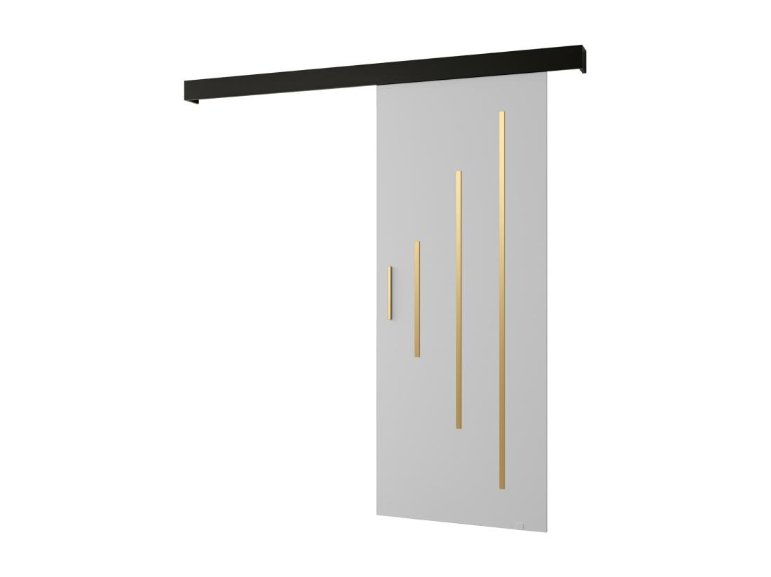 Vente Unique Portes Coulissantes Salwador Y 90x204 Cm (Blanc / Noir / Or)