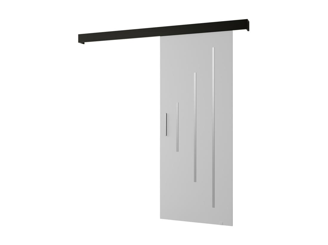 vente unique Portes coulissantes Salwador Y 90x204 cm (Blanc / Noir / Argent)
