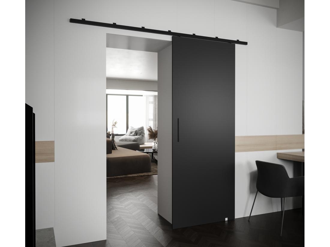 Vente Unique Portes Coulissantes Zonda I 90x204 Cm (Noir)
