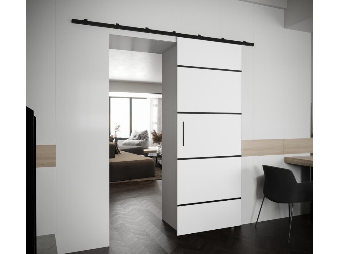 vente unique Portes coulissantes Zonda IV 90x204 cm (Blanc)