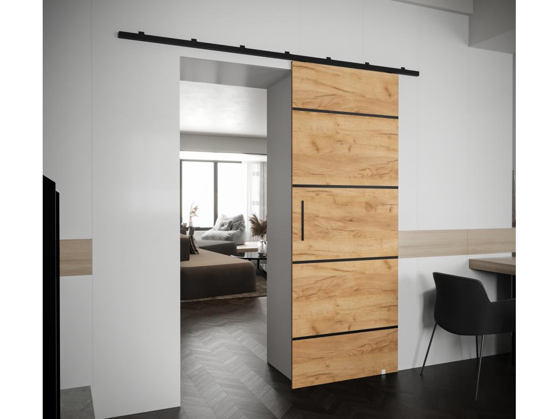 vente unique Portes coulissantes Zonda IV 90x204 cm (Chêne Craft)