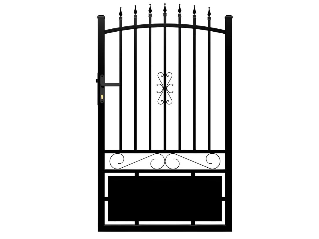 Vente Unique Portillon Battant Aluminium Ajouré L110 X H170 Cm Noir NERBIS