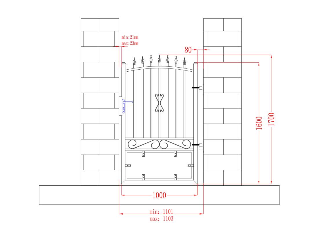 Vente Unique Portillon Battant Aluminium Ajouré L110 X H170 Cm Noir NERBIS