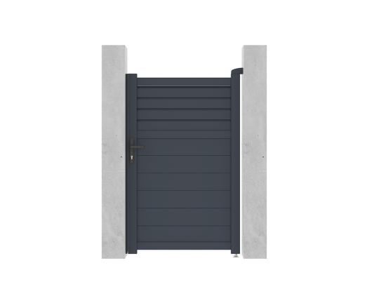 Vente Unique Portillon Battant Aluminium Persienné L103 X H166 Cm Anthracite - VIAZO