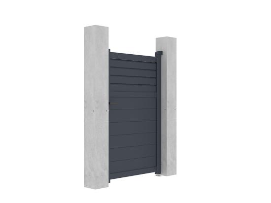 Vente Unique Portillon Battant Aluminium Persienné L103 X H166 Cm Anthracite - VIAZO