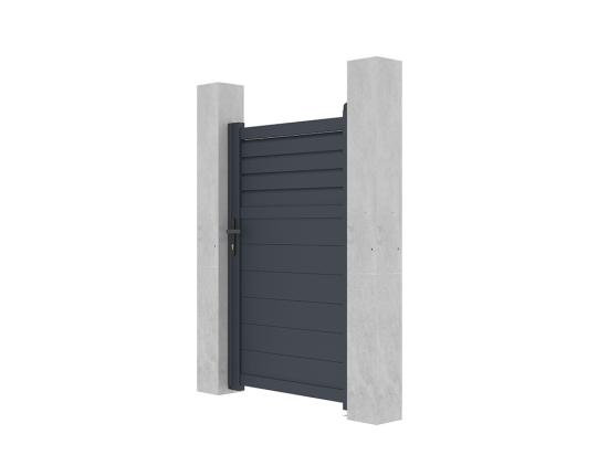 Vente Unique Portillon Battant Aluminium Persienné L103 X H166 Cm Anthracite - VIAZO