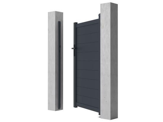 Vente Unique Portillon Battant Aluminium Plein L103 X H166 Cm Anthracite - NAZARIO