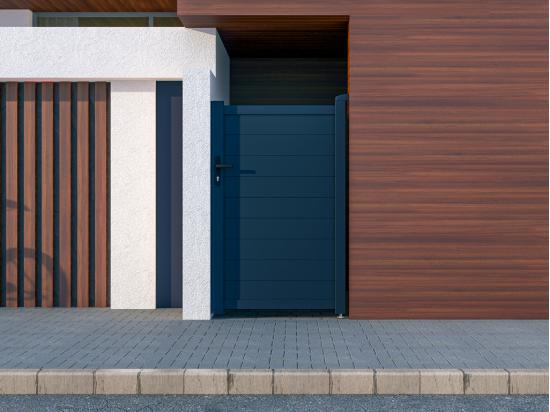 vente unique Portillon battant aluminium plein L103 x H166 cm anthracite - NAZARIO