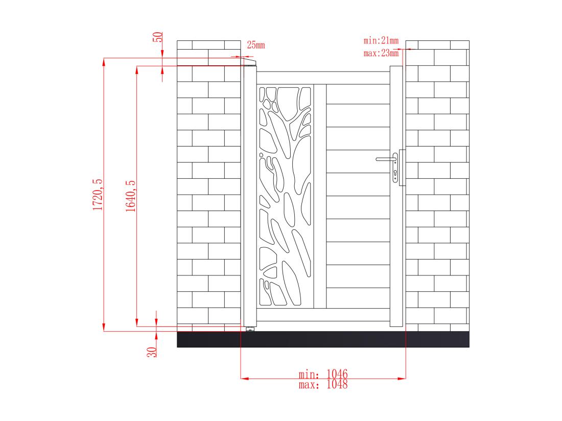 Vente Unique Portillon Battant Aluminium Semi Ajouré à Motifs L105 X H172 Cm Anthracite LABRIT II