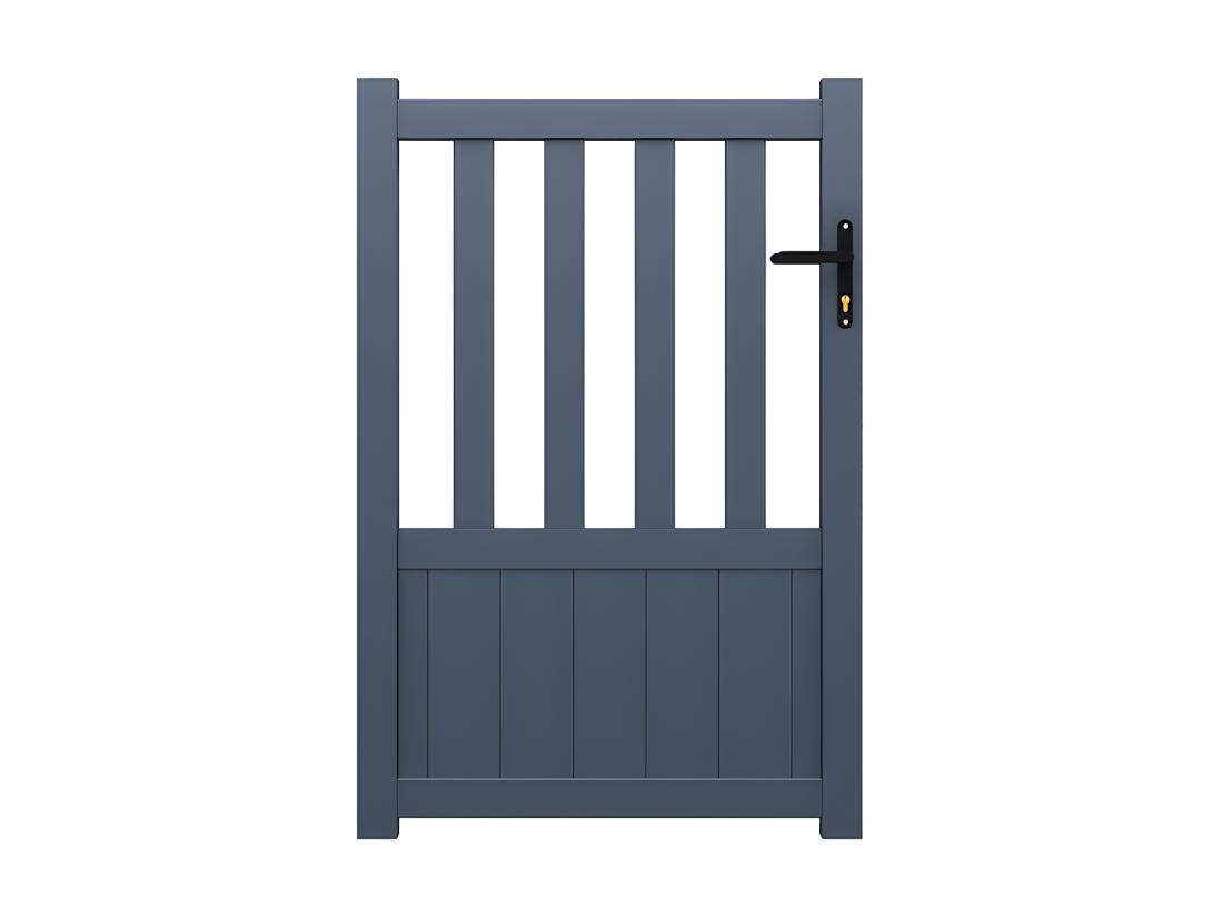 Vente Unique Portillon Battant Aluminium Semi Plein L104 X H148 Cm Anthracite TARNOS II