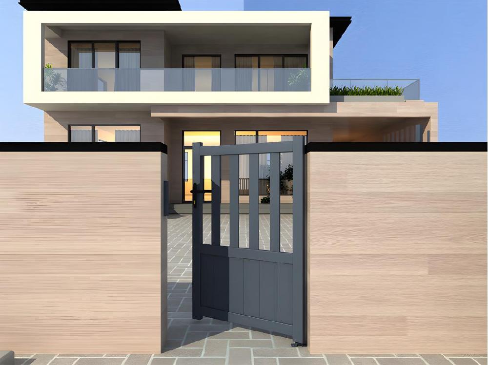 vente unique Portillon battant aluminium semi plein L104 x H148 cm anthracite TARNOS II