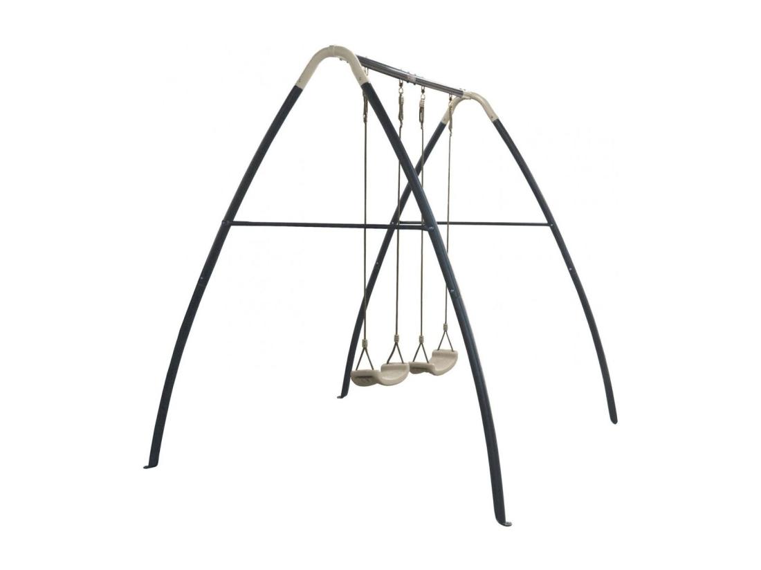 Vente Unique Portique Balançoire Double En Métal Swing