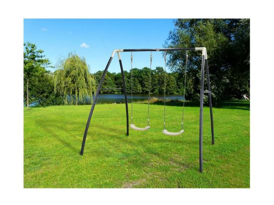 Vente Unique Portique Balançoire Double En Métal Swing