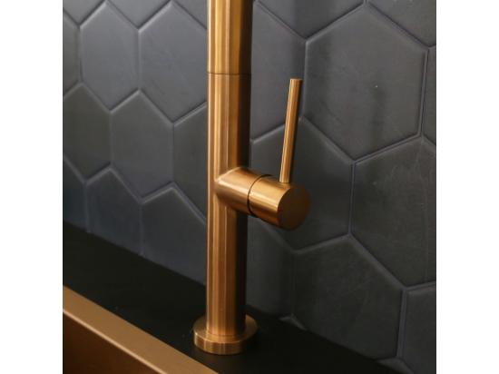 Vente Unique Portofino Mitigeur évier à Douchette Extractible Cuivre Brossé - Essebagno