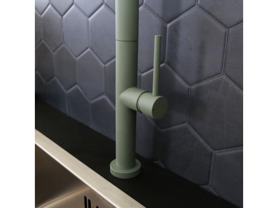 Vente Unique Portofino Mitigeur évier à Douchette Extractible Gris Vert - Essebagno