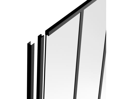 Vente Unique Poteau De Terminaison Pour Verrière En Aluminium Thermolaqué - H105 Cm - Noir - BAYVIEW