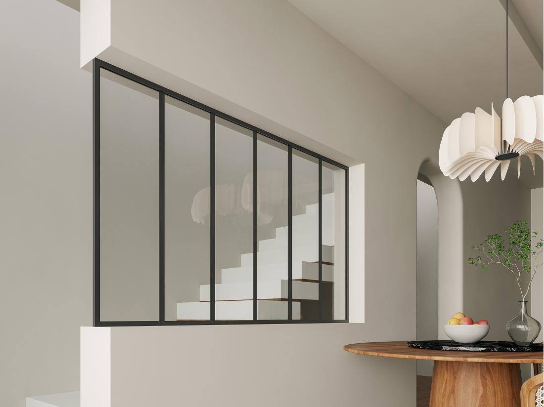 Vente Unique Poteau De Terminaison Pour Verrière En Aluminium Thermolaqué - H105 Cm - Noir - BAYVIEW