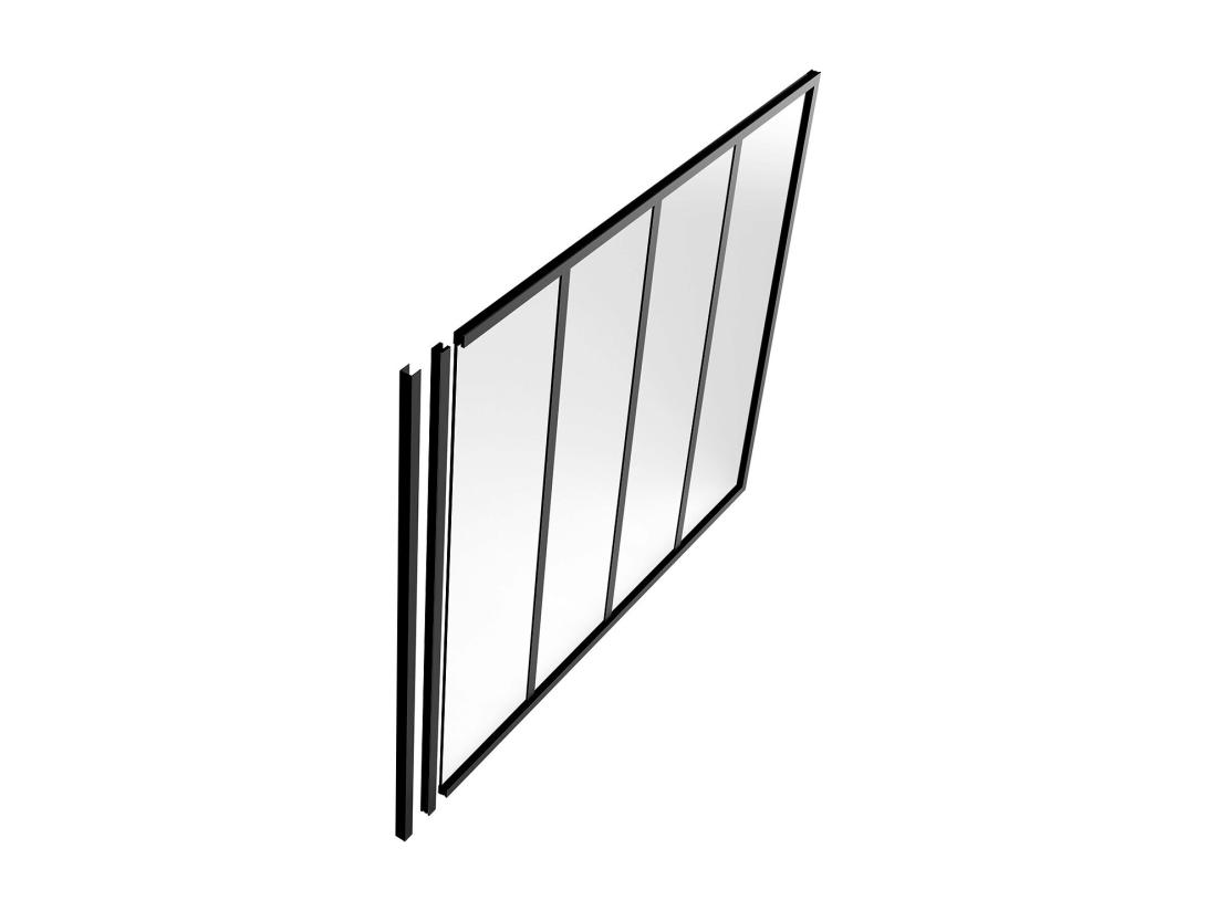 vente unique Poteau de terminaison pour verrière en aluminium thermolaqué - H105 cm - Noir - BAYVIEW